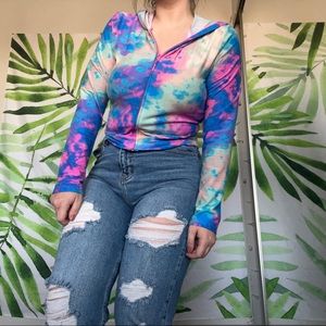 ☀️ Tie Dye Crop Gym Jacket ☀️